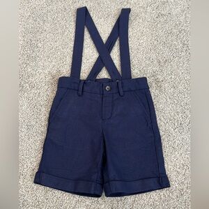 Janie and Jack Navy Blue Short Overalls